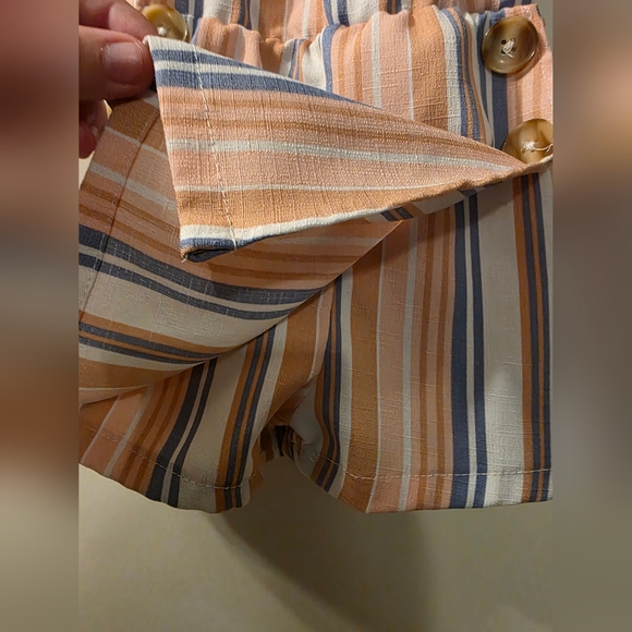 Little Lass Striped Ruffle Romper One Piece - Picture 3 of 5